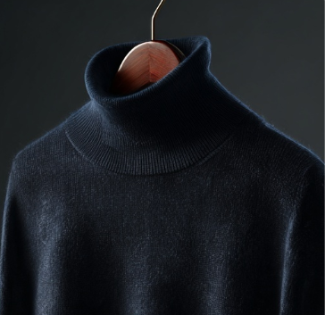 Deep Navy Cashmere Turtle Neck