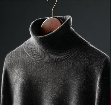 Charcoal Grey Cashmere Turtle Neck